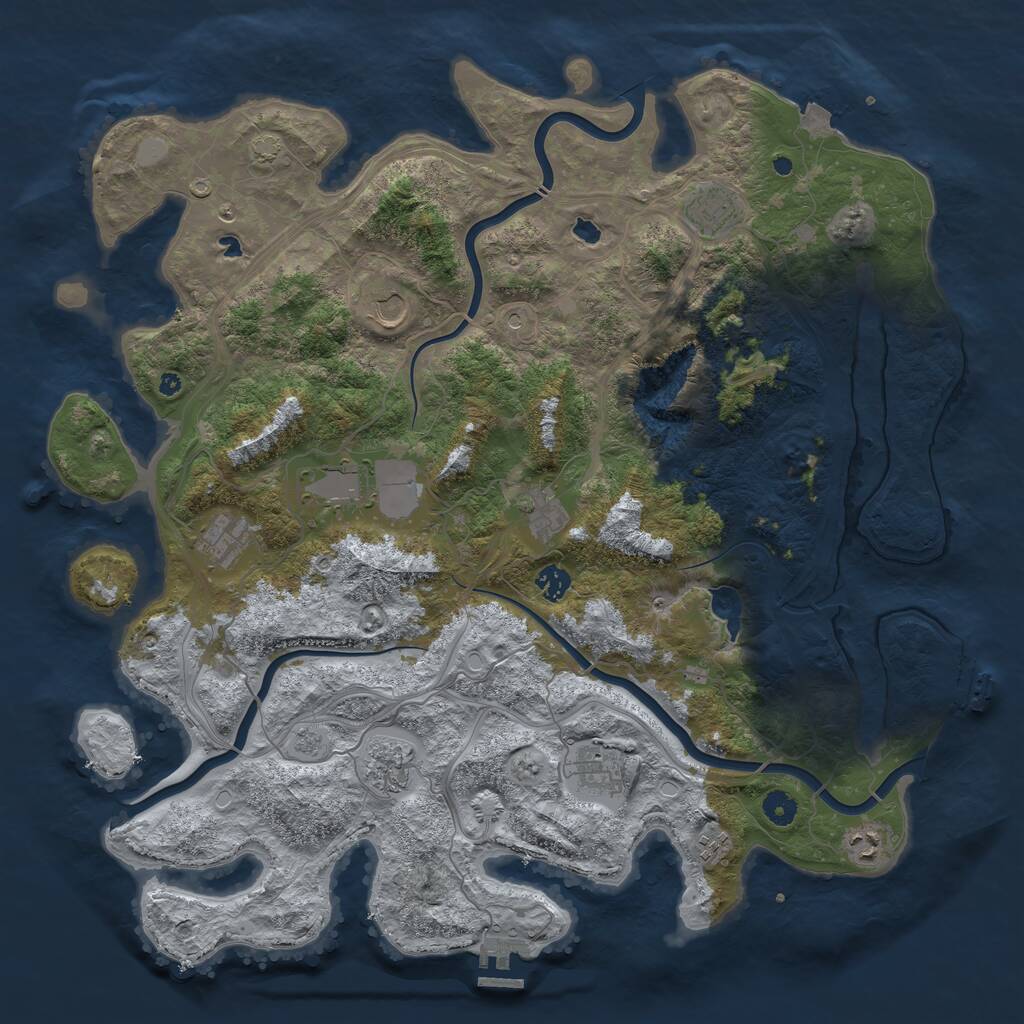 Rust Map: Procedural Map, Size: 4500, Seed: 1859180175, 16 Monuments
