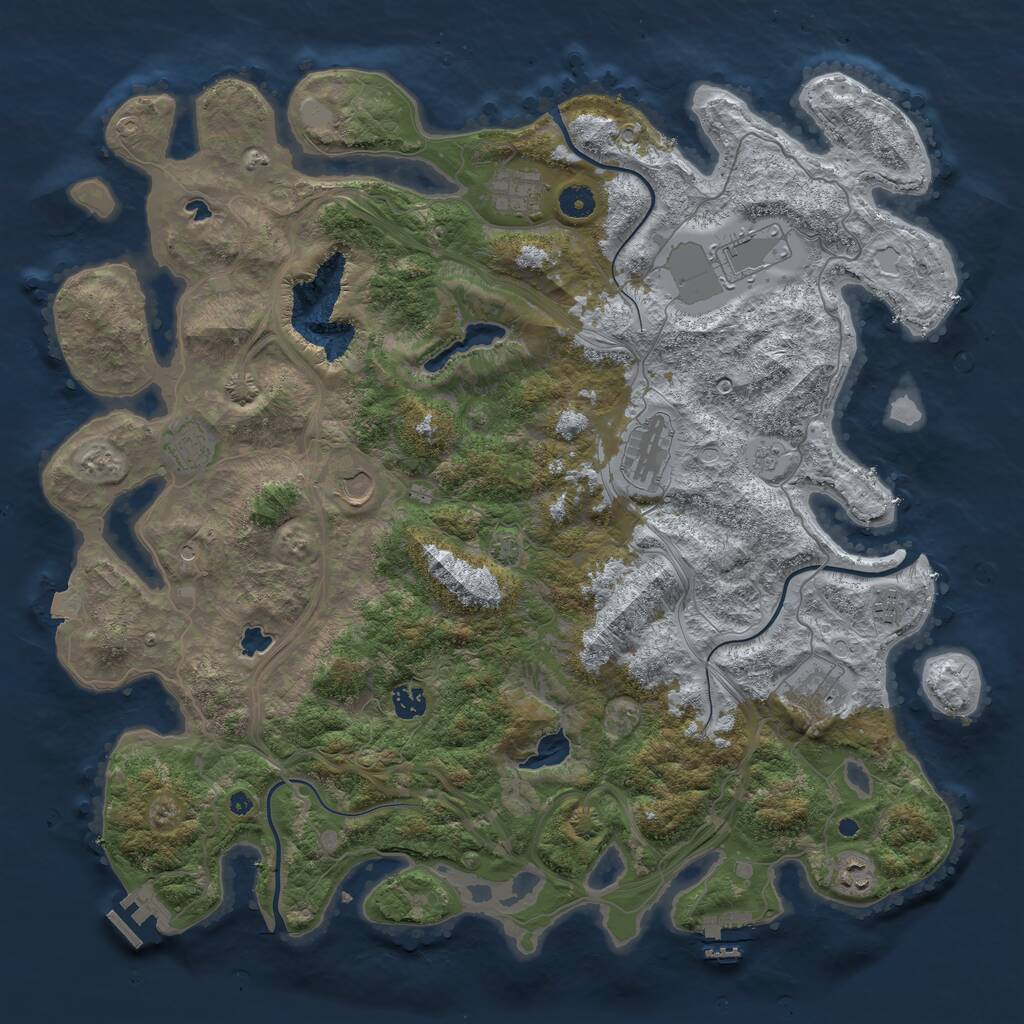 Rust Map: Procedural Map, Size: 4500, Seed: 955722718, 15 Monuments