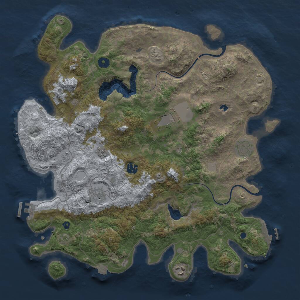 Rust Map: Procedural Map, Size: 4000, Seed: 1342135661, 12 Monuments