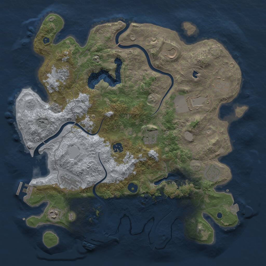 Rust Map: Procedural Map, Size: 4000, Seed: 1342135661, 16 Monuments