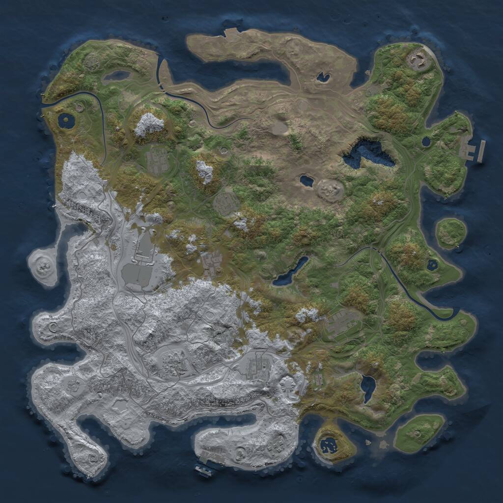 Rust Map: Procedural Map, Size: 4500, Seed: 2006864699, 16 Monuments