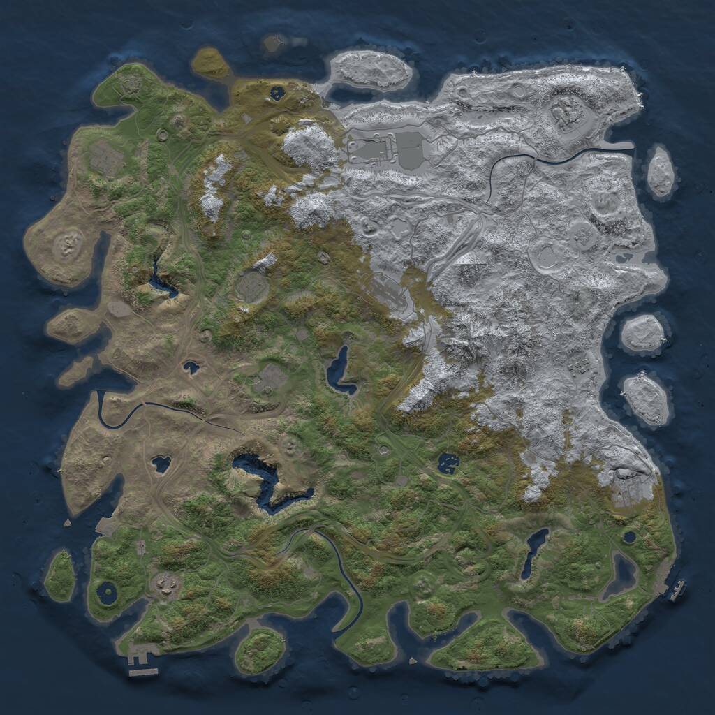 Rust Map: Procedural Map, Size: 5000, Seed: 1654727893, 16 Monuments