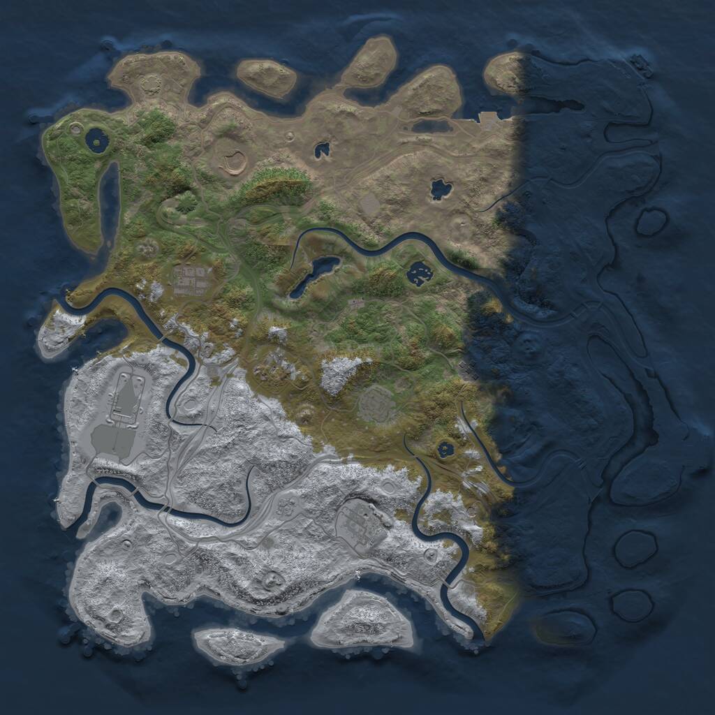 Rust Map: Procedural Map, Size: 4500, Seed: 700828899, 14 Monuments