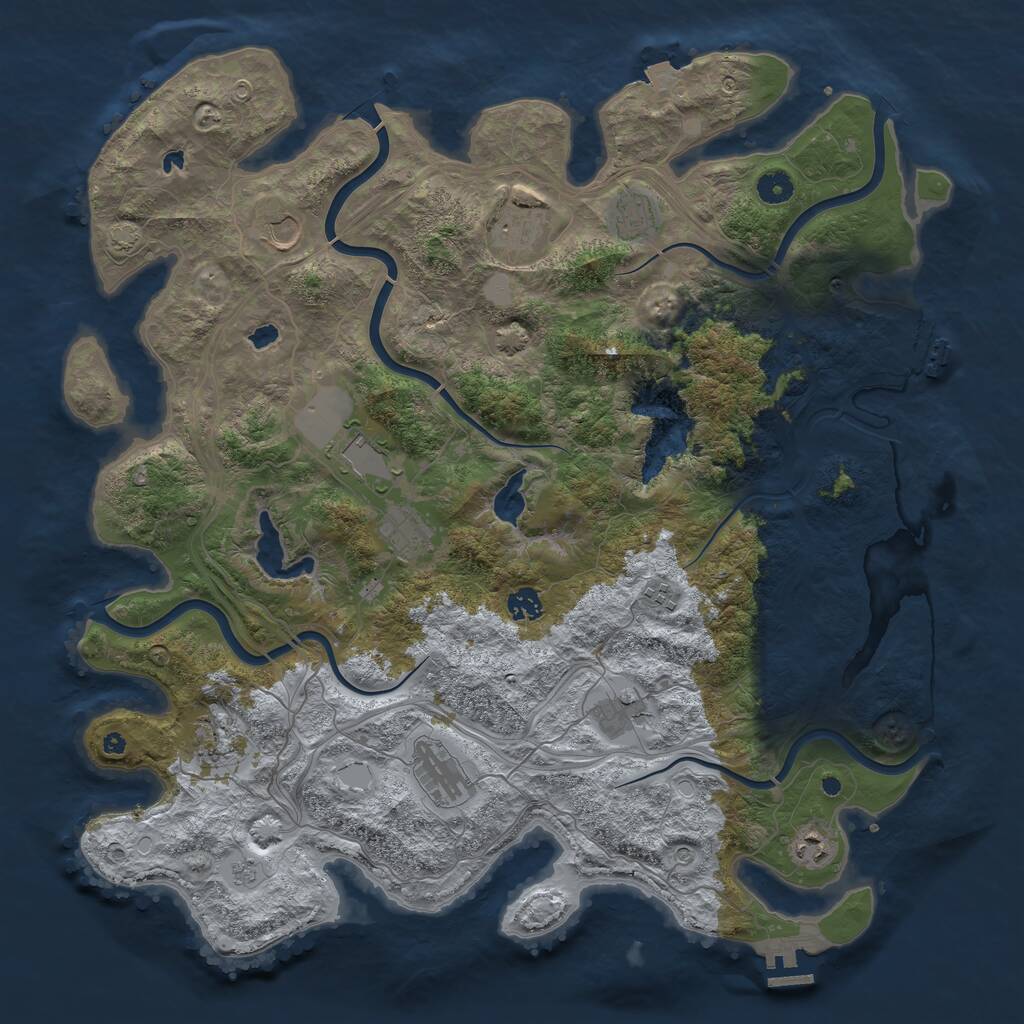 Rust Map: Procedural Map, Size: 4500, Seed: 1652493516, 17 Monuments