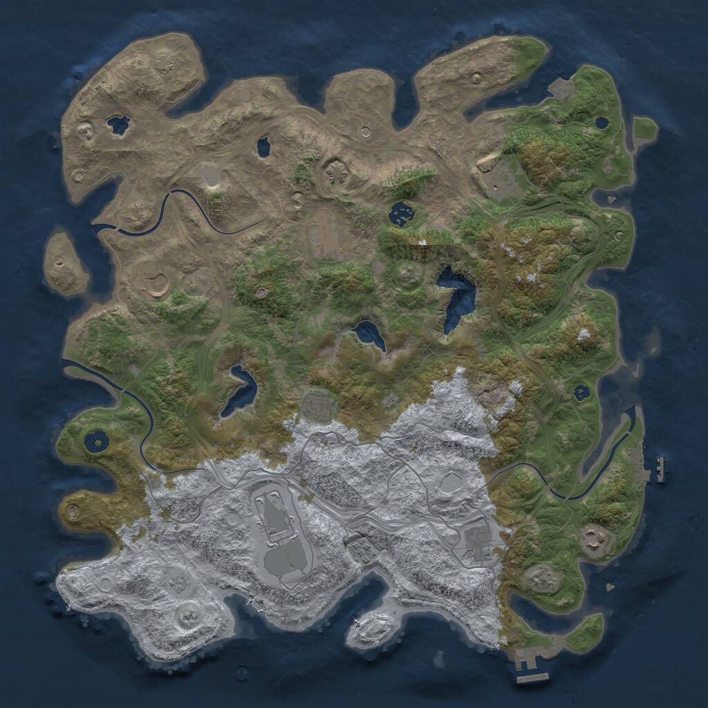 Rust Map: Procedural Map, Size: 4500, Seed: 1652493516, 15 Monuments