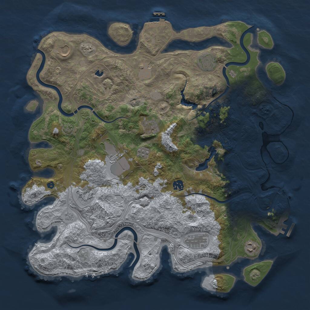 Rust Map: Procedural Map, Size: 4250, Seed: 643636, 16 Monuments