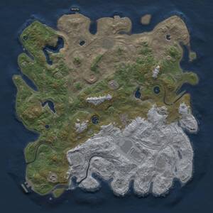 Thumbnail Rust Map: Procedural Map, Size: 4500, Seed: 364436986, 15 Monuments