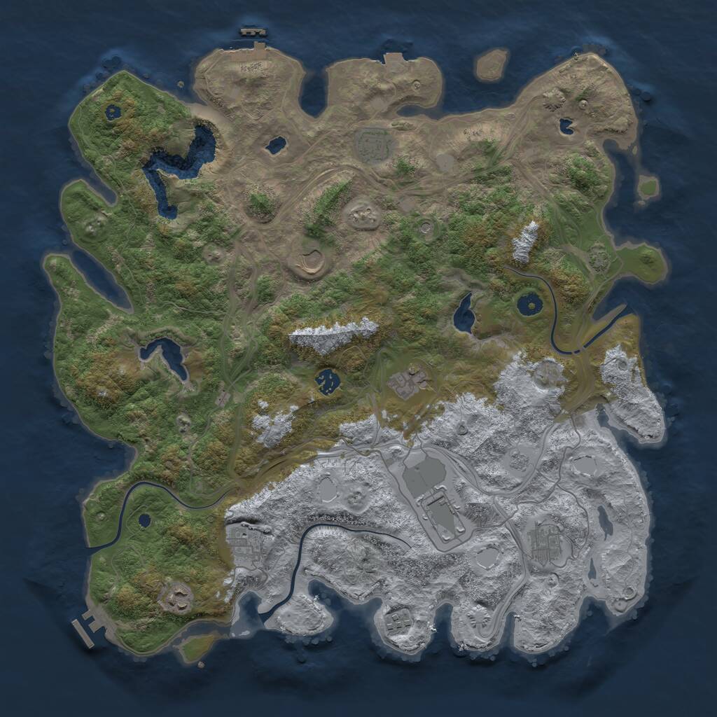 Rust Map: Procedural Map, Size: 4500, Seed: 364436986, 15 Monuments