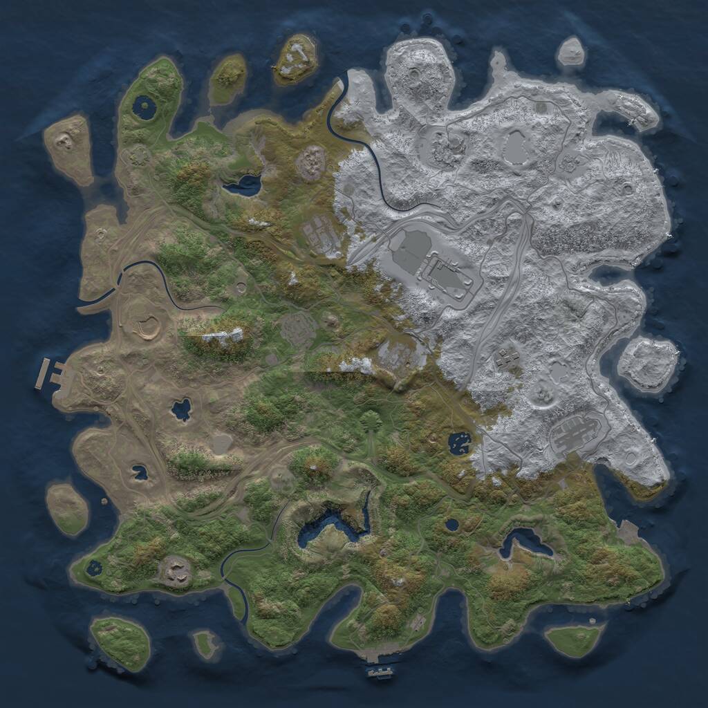 Rust Map: Procedural Map, Size: 4500, Seed: 150750018, 16 Monuments