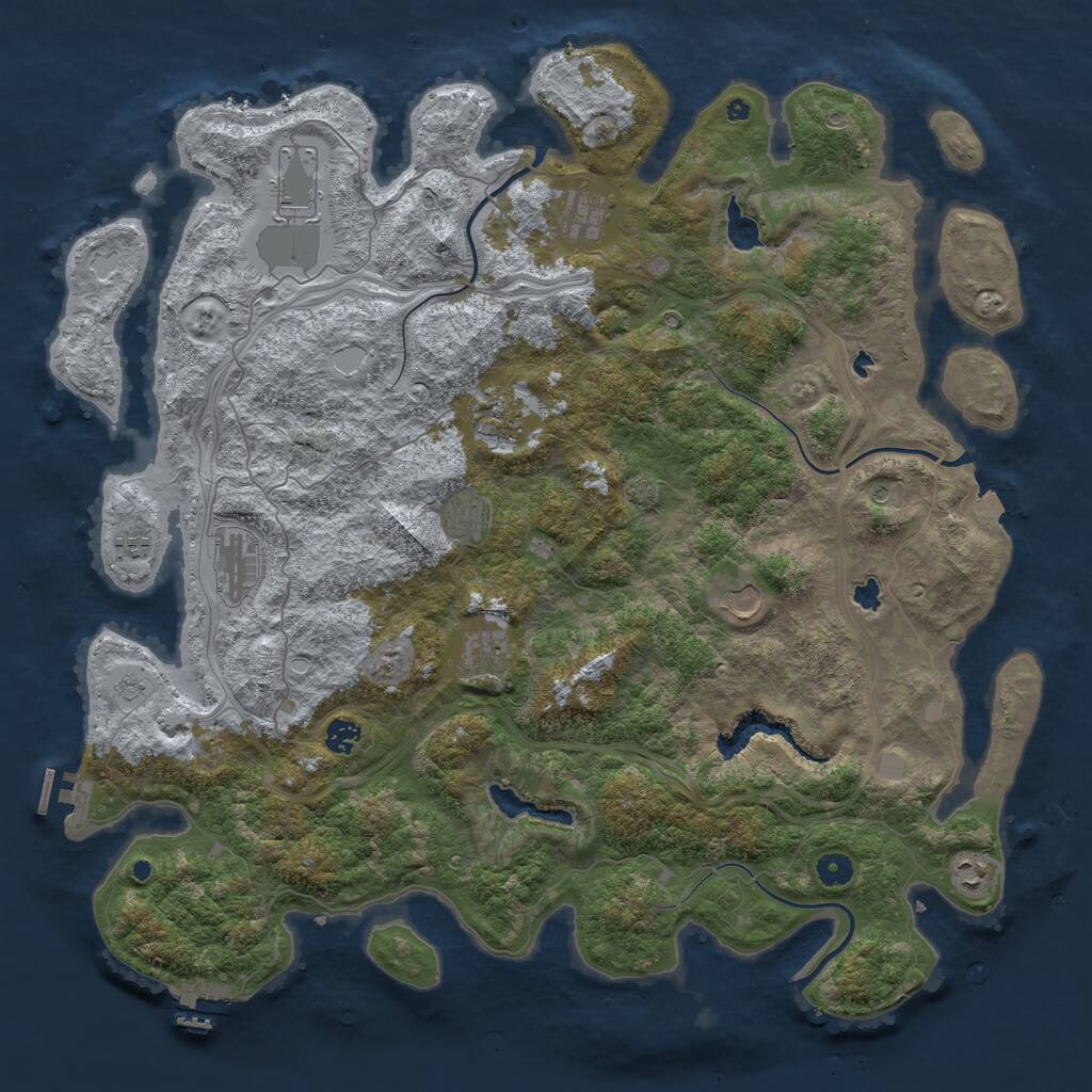 Rust Map: Procedural Map, Size: 4750, Seed: 170103256, 16 Monuments