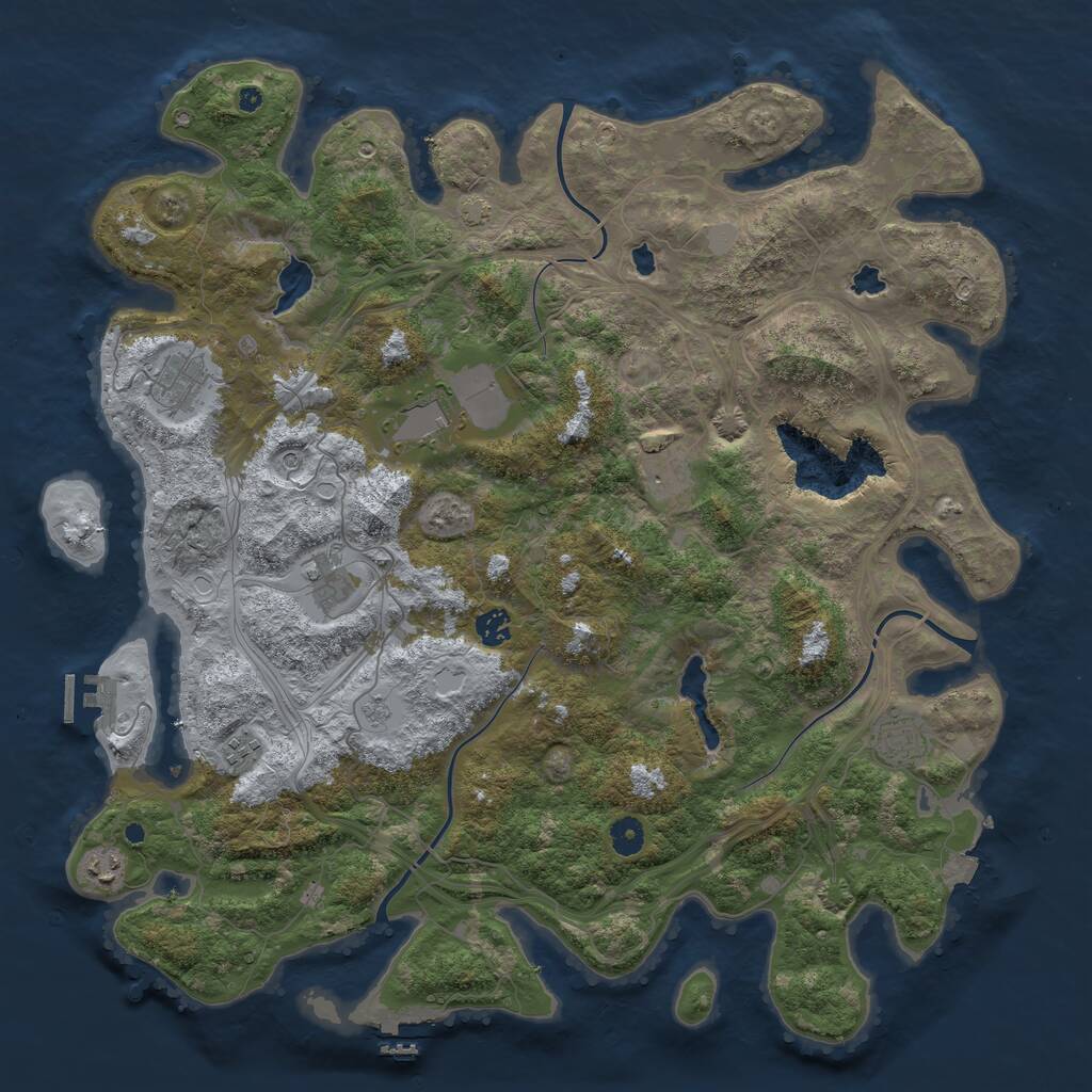 Rust Map: Procedural Map, Size: 4500, Seed: 433669055, 14 Monuments