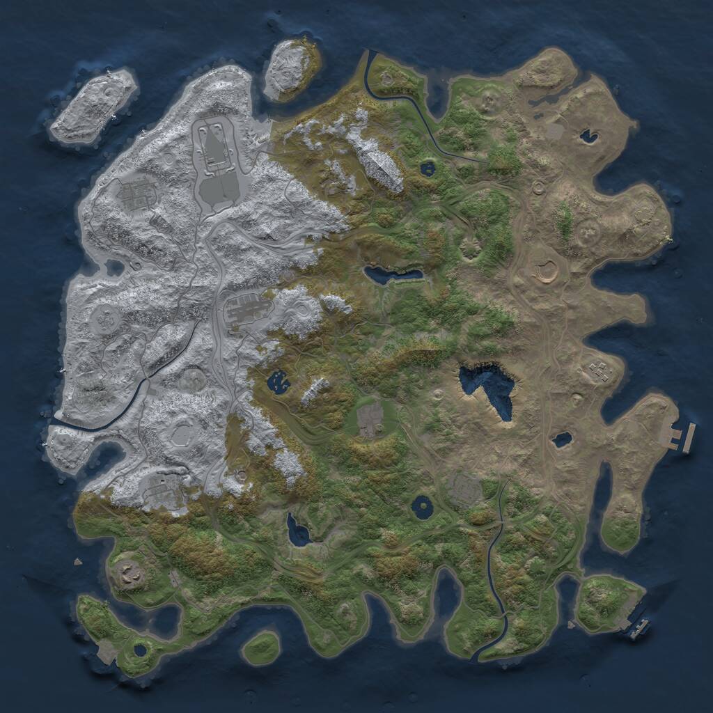 Rust Map: Procedural Map, Size: 4750, Seed: 196902018, 17 Monuments