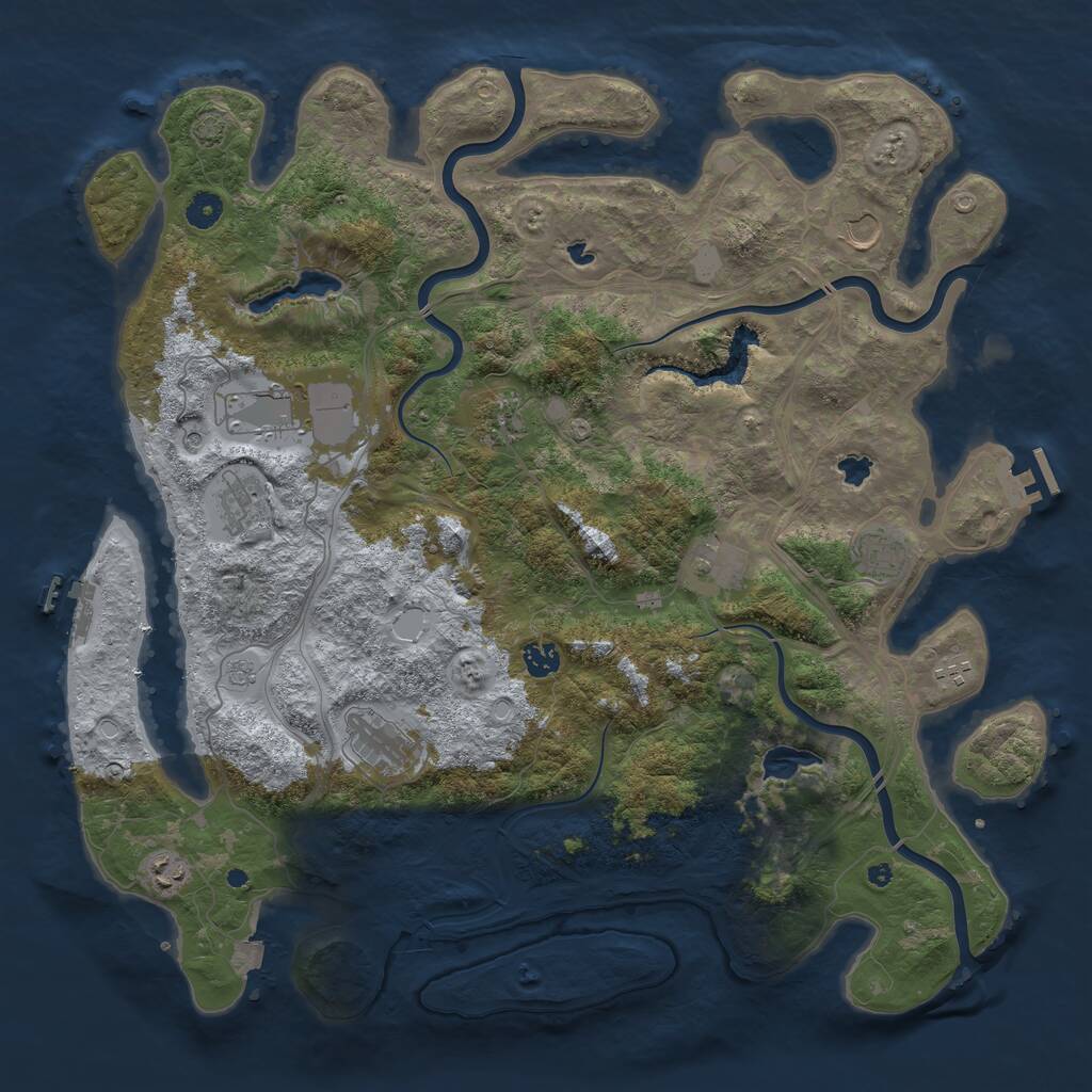 Rust Map: Procedural Map, Size: 4500, Seed: 175901459, 16 Monuments