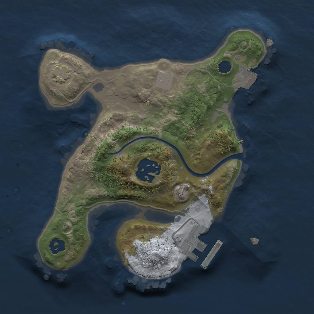 Rust Map: Procedural Map, Size: 2000, Seed: 1374240015, 4 Monuments