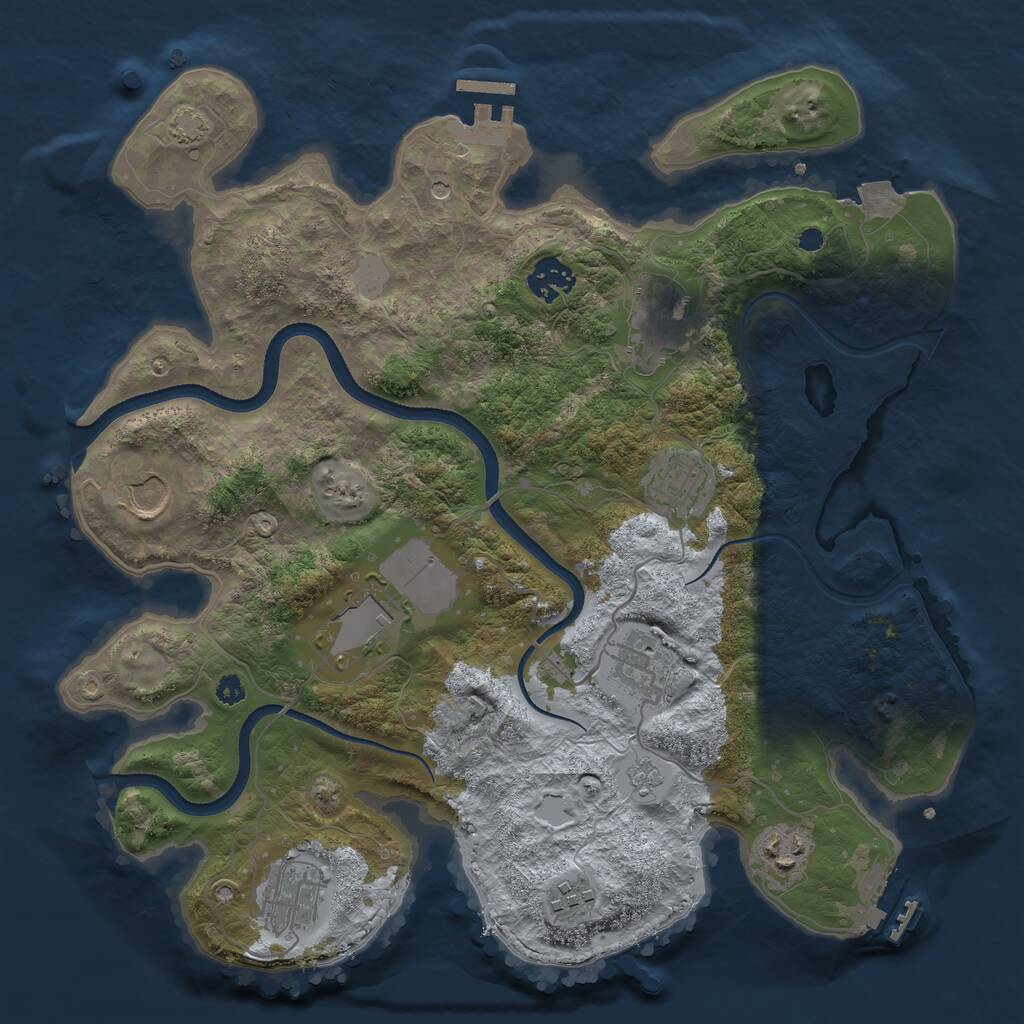 Rust Map: Procedural Map, Size: 3500, Seed: 75902336, 15 Monuments