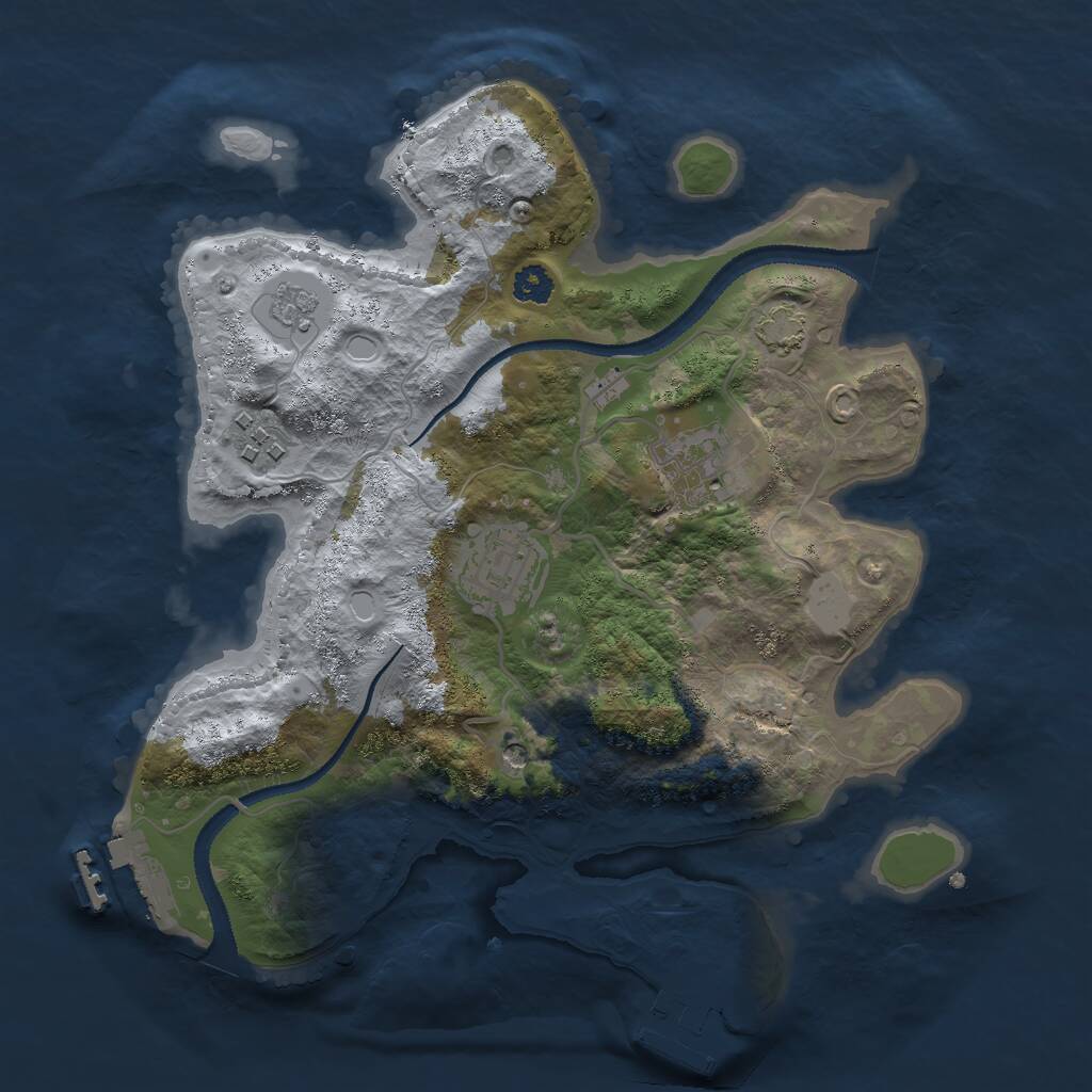 Rust Map: Procedural Map, Size: 2750, Seed: 416133361, 9 Monuments