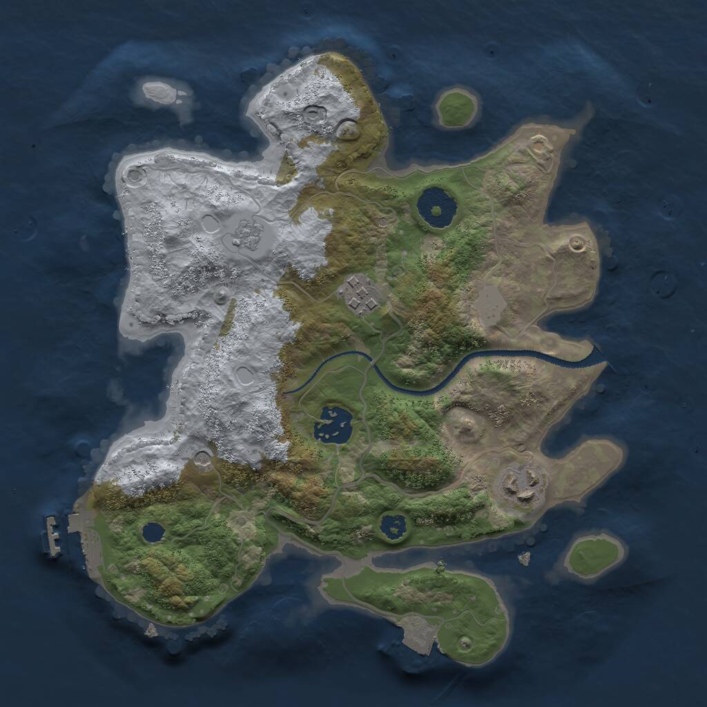 Rust Map: Procedural Map, Size: 2750, Seed: 416133361, 7 Monuments