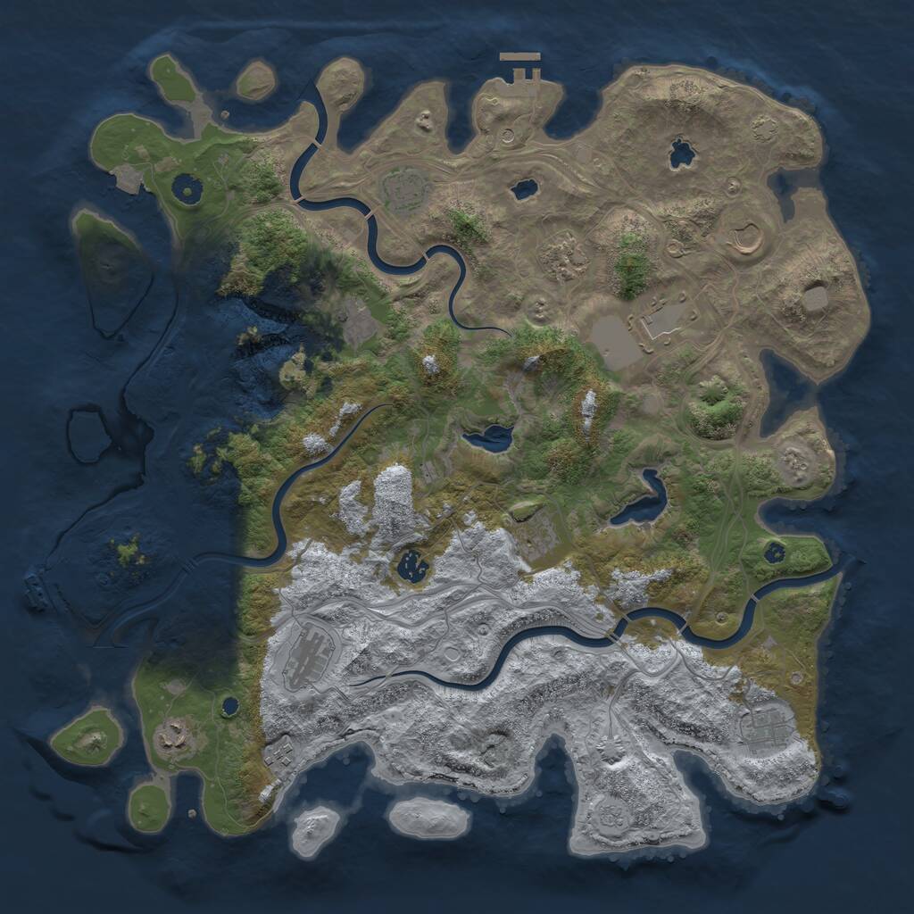 Rust Map: Procedural Map, Size: 4500, Seed: 2122548863, 17 Monuments