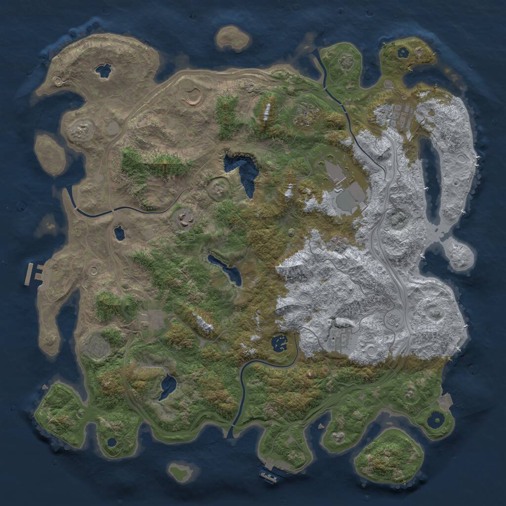 Rust Map: Procedural Map, Size: 4500, Seed: 1473202770, 16 Monuments