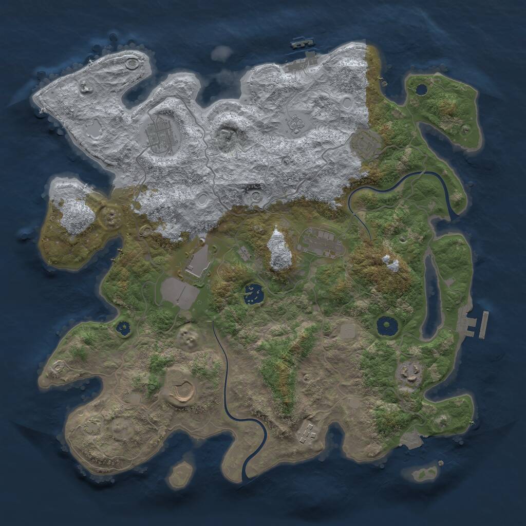 Rust Map: Procedural Map, Size: 3800, Seed: 94287, 14 Monuments