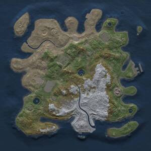 Thumbnail Rust Map: Procedural Map, Size: 3500, Seed: 1162560394, 13 Monuments