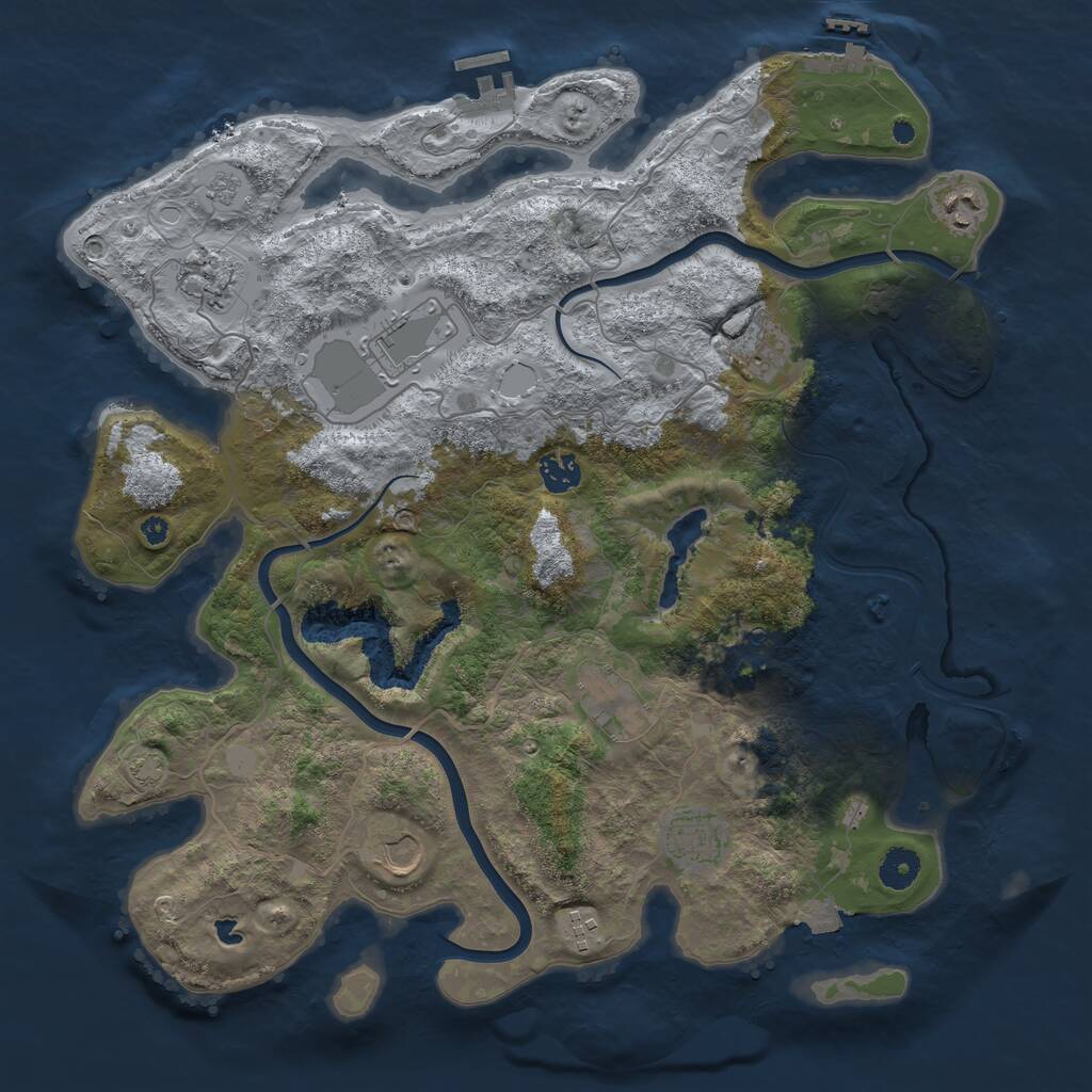 Rust Map: Procedural Map, Size: 4000, Seed: 94287, 15 Monuments
