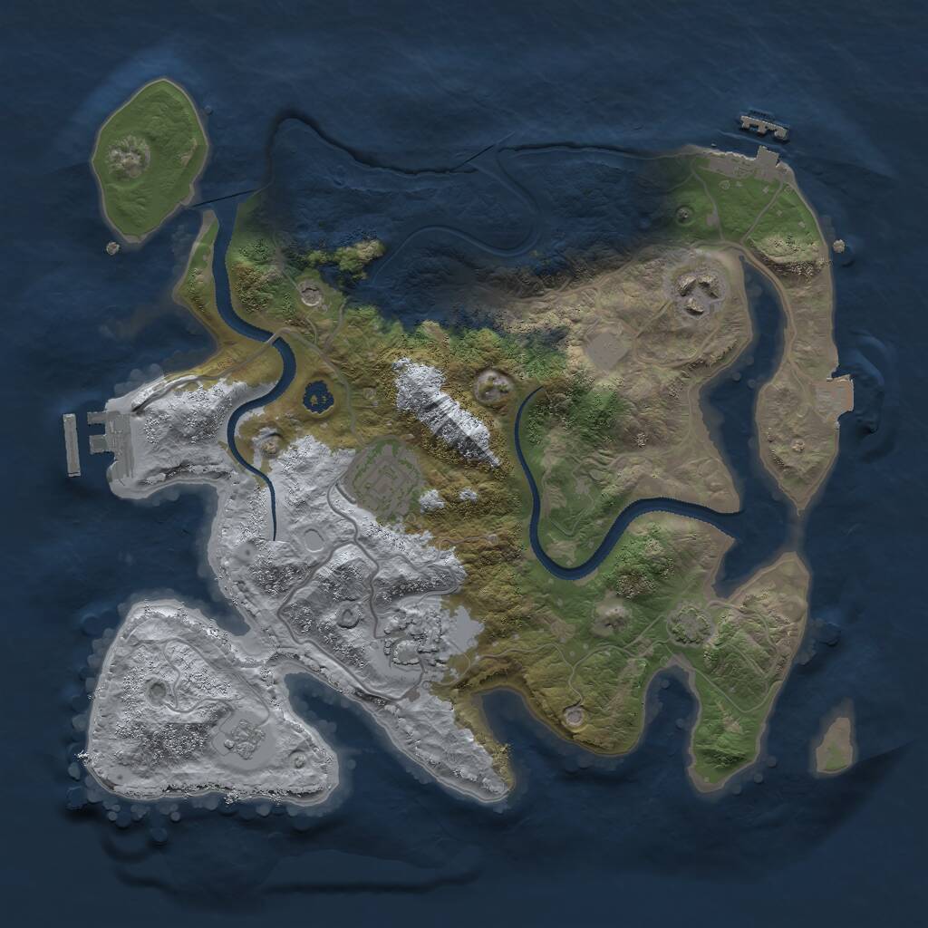 Rust Map: Procedural Map, Size: 3000, Seed: 504318, 9 Monuments