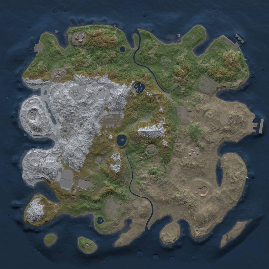 Rust Map: Procedural Map, Size: 3800, Seed: 1539018887, 15 Monuments