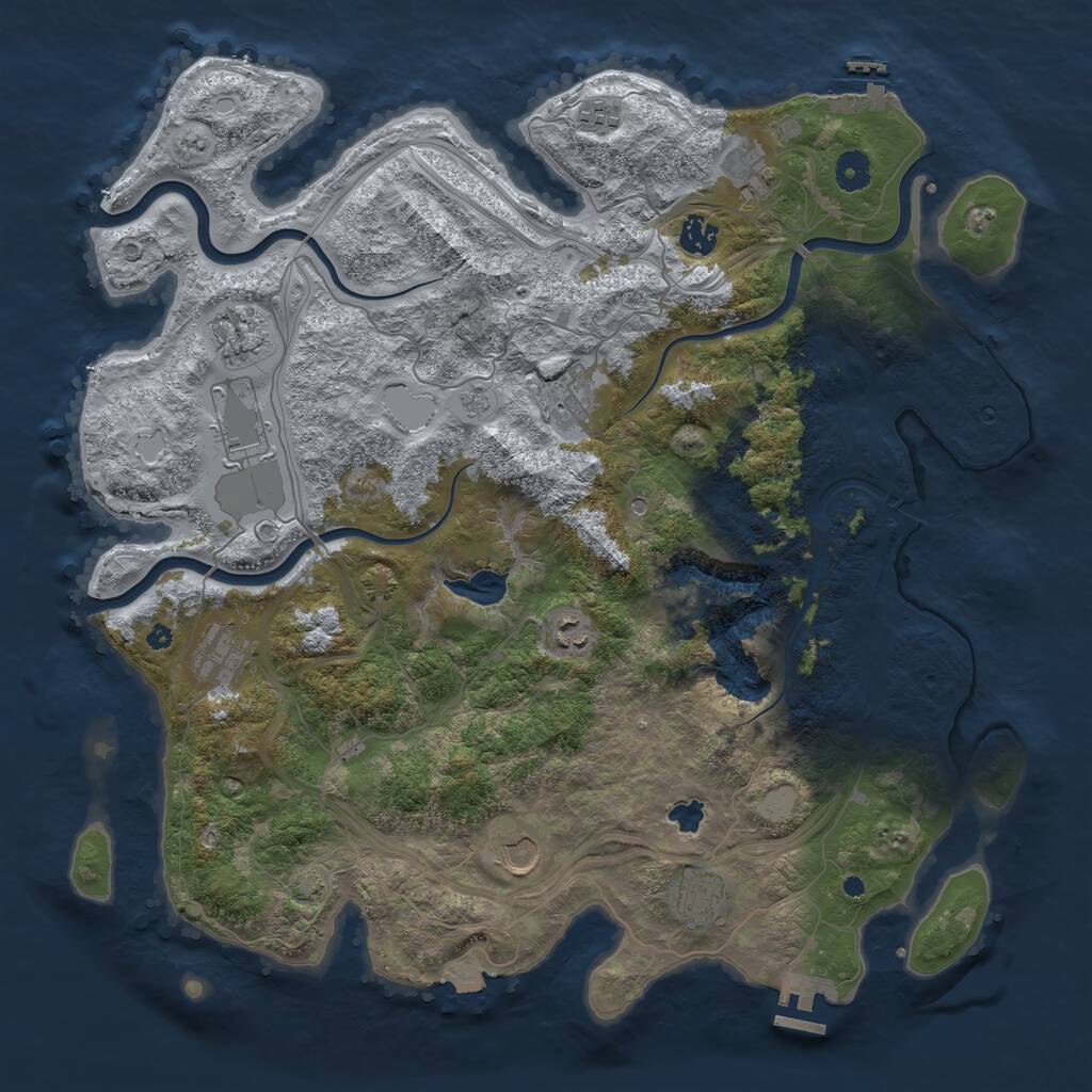 Rust Map: Procedural Map, Size: 4250, Seed: 709219589, 16 Monuments