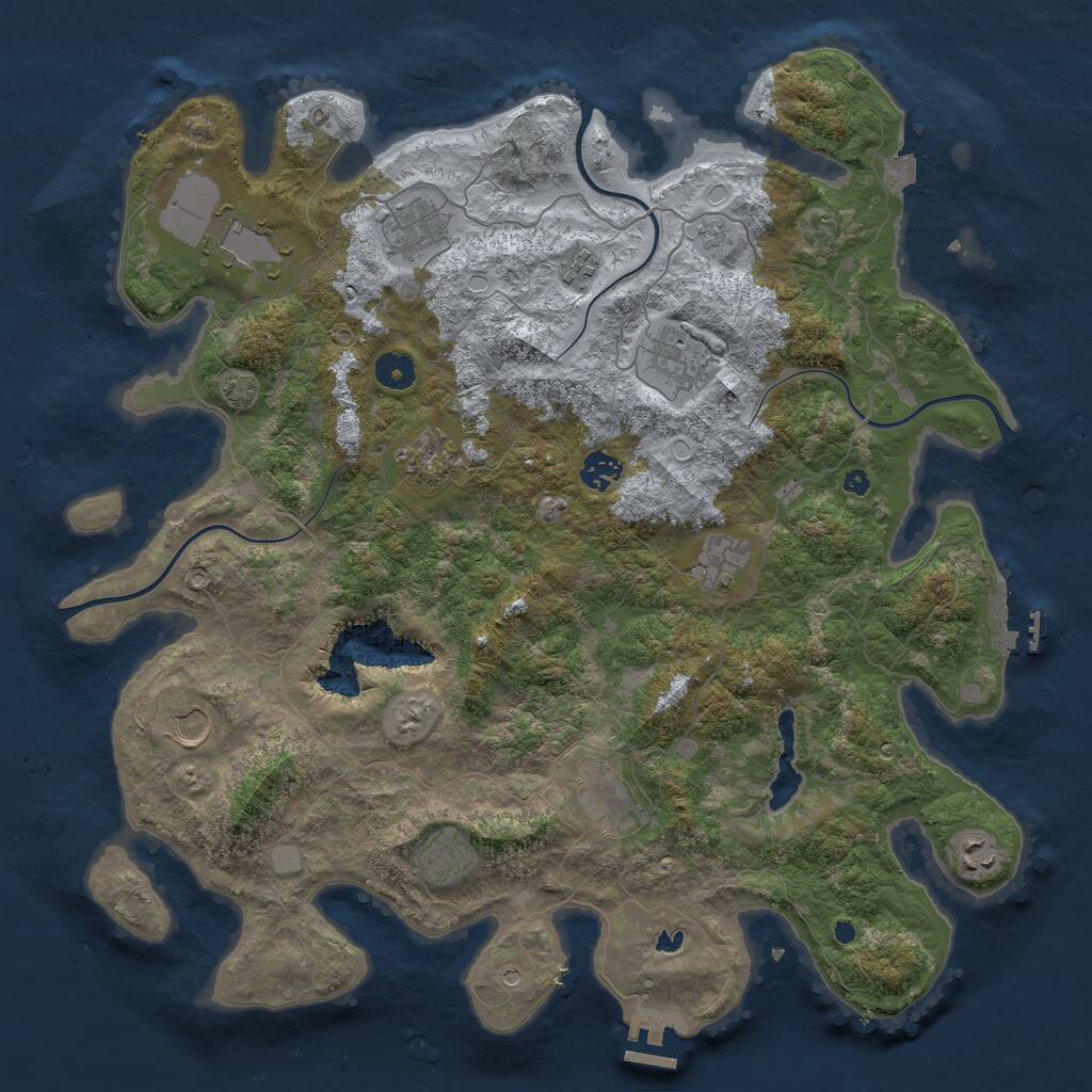 Rust Map: Procedural Map, Size: 4200, Seed: 111111, 17 Monuments