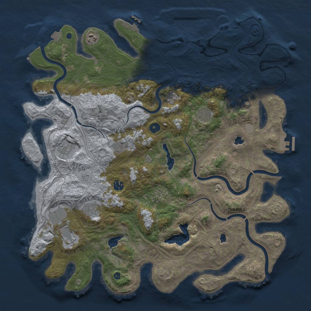 Rust Map: Procedural Map, Size: 4500, Seed: 1118191851, 15 Monuments