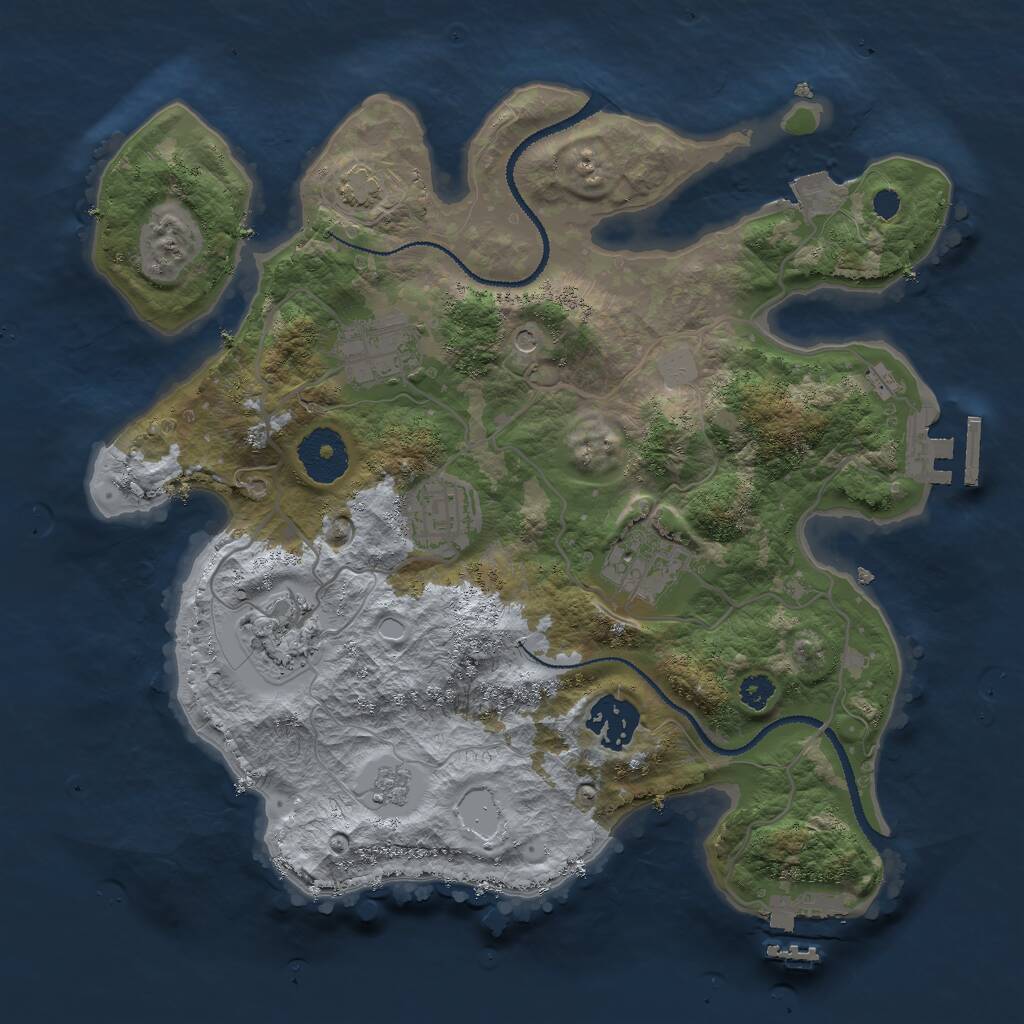 Rust Map: Procedural Map, Size: 3000, Seed: 1414019979, 11 Monuments