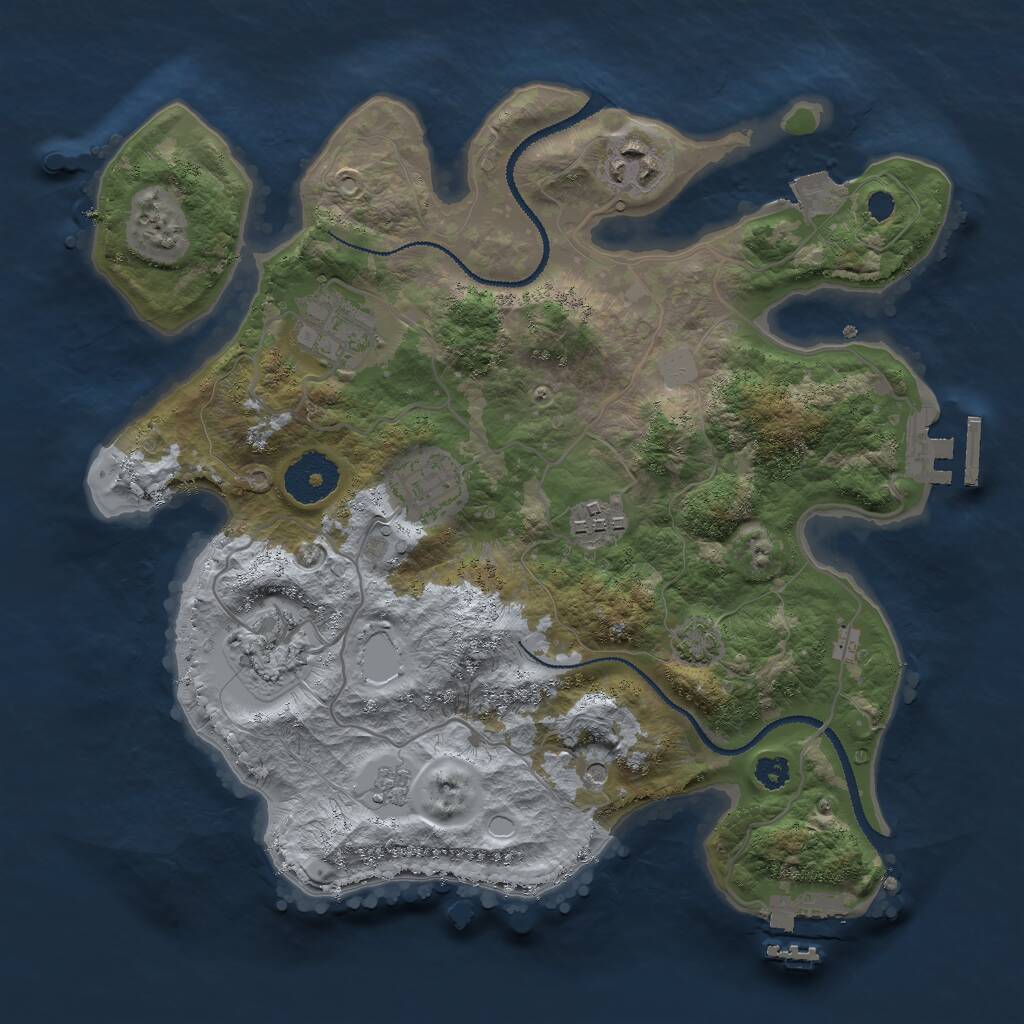 Rust Map: Procedural Map, Size: 3000, Seed: 1414019979, 11 Monuments
