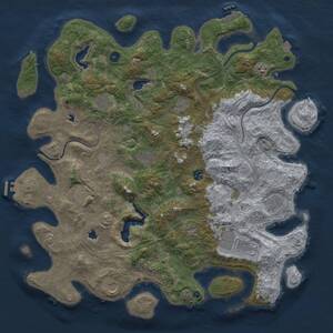 Thumbnail Rust Map: Procedural Map, Size: 4750, Seed: 143582307, 17 Monuments