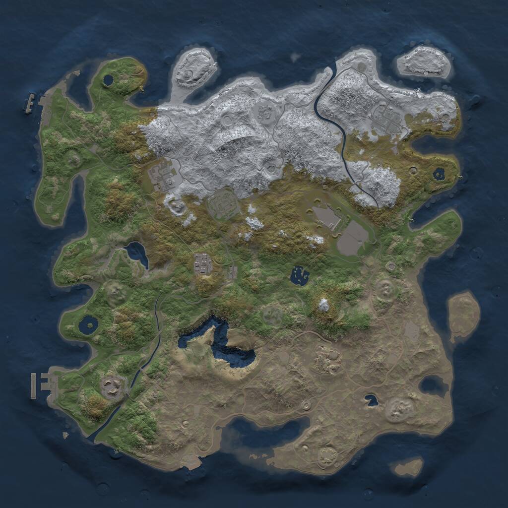 Rust Map: Procedural Map, Size: 4000, Seed: 1086966789, 14 Monuments