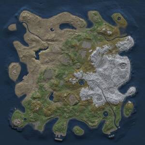 Thumbnail Rust Map: Procedural Map, Size: 4100, Seed: 546798, 14 Monuments