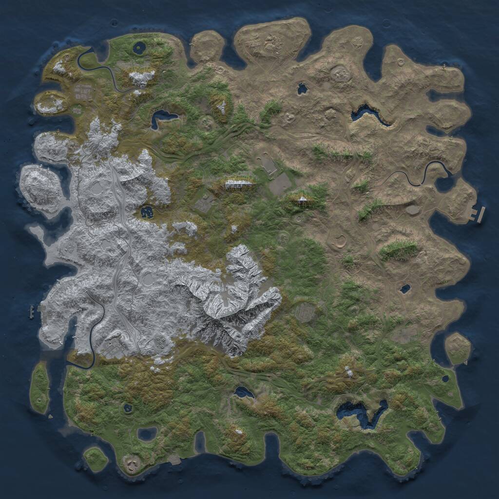 Rust Map: Procedural Map, Size: 6000, Seed: 2059003114, 17 Monuments