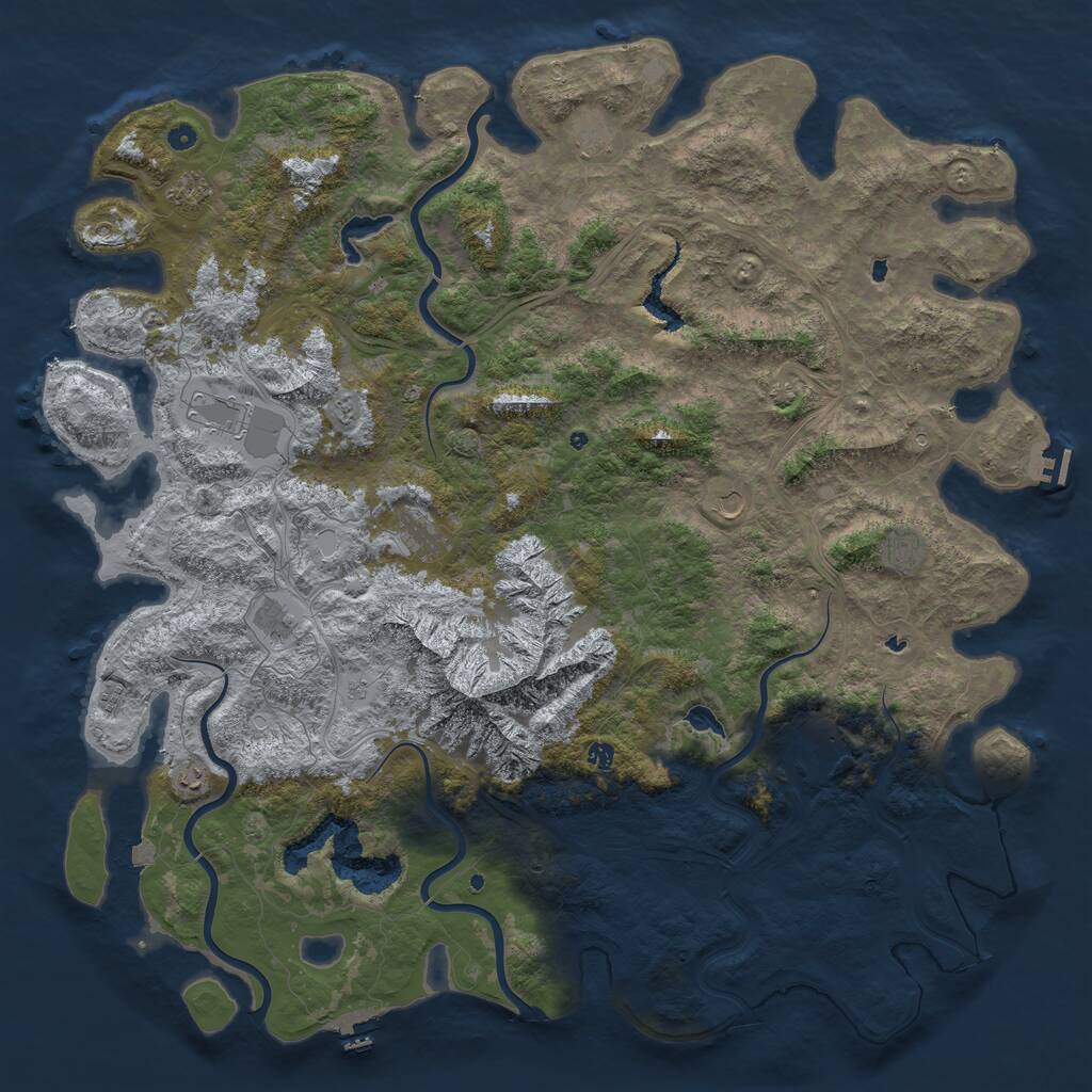 Rust Map: Procedural Map, Size: 6000, Seed: 2059003114, 17 Monuments