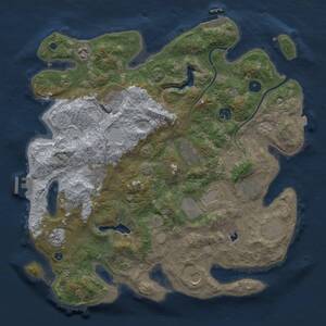 Thumbnail Rust Map: Procedural Map, Size: 4000, Seed: 1042857056, 17 Monuments