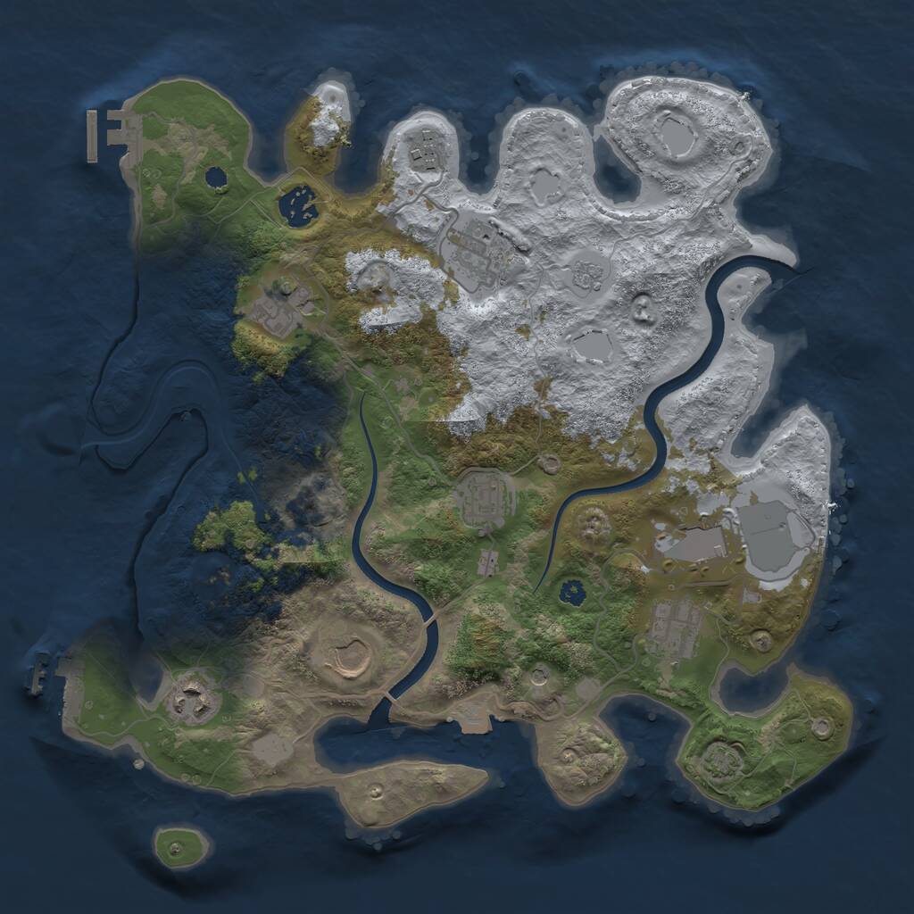 Rust Map: Procedural Map, Size: 3500, Seed: 1608180211, 15 Monuments