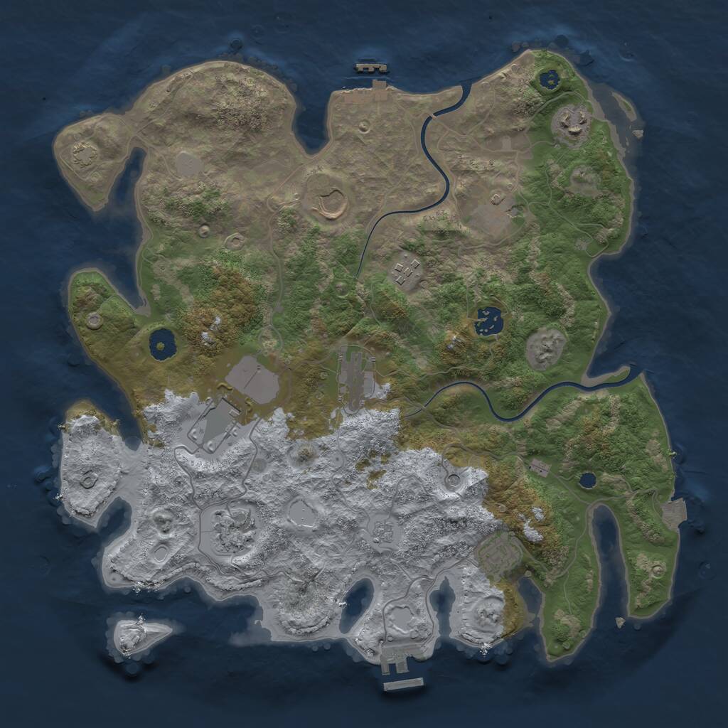 Rust Map: Procedural Map, Size: 3700, Seed: 5457457, 15 Monuments