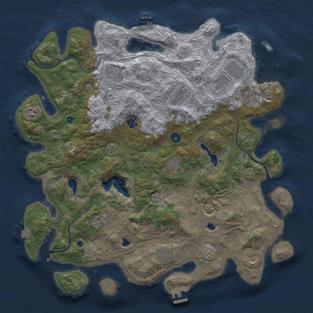 Rust Map: Procedural Map, Size: 4500, Seed: 325910, 16 Monuments