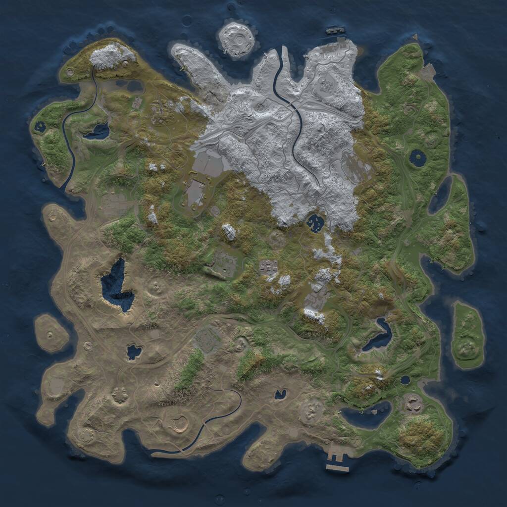 Rust Map: Procedural Map, Size: 4500, Seed: 35397780, 17 Monuments