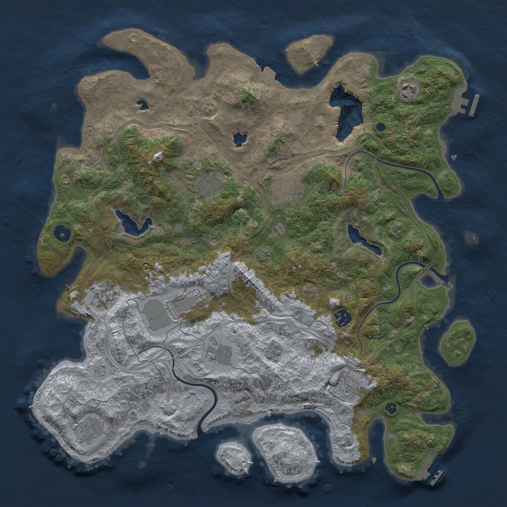 Rust Map: Procedural Map, Size: 4500, Seed: 269011738, 16 Monuments