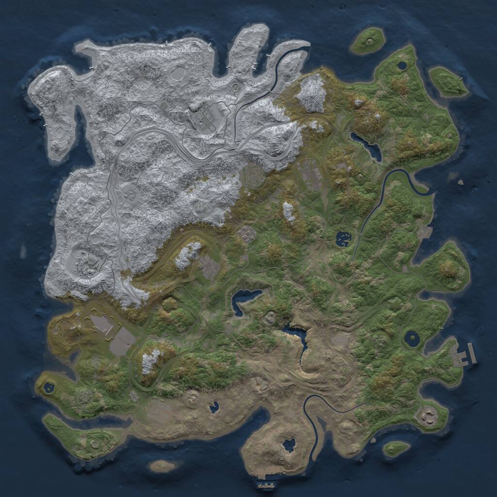 Rust Map: Procedural Map, Size: 4750, Seed: 790445332, 16 Monuments