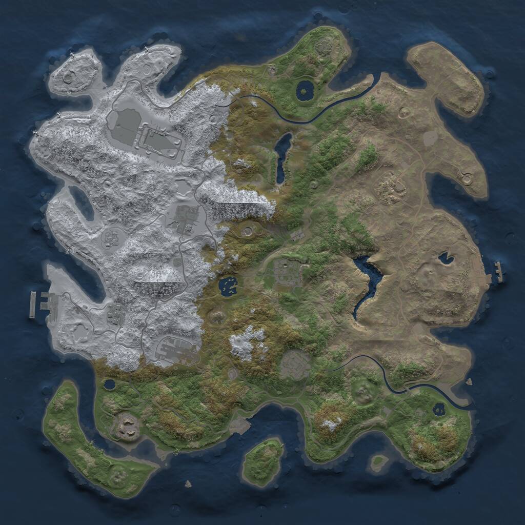 Rust Map: Procedural Map, Size: 4000, Seed: 678665, 15 Monuments