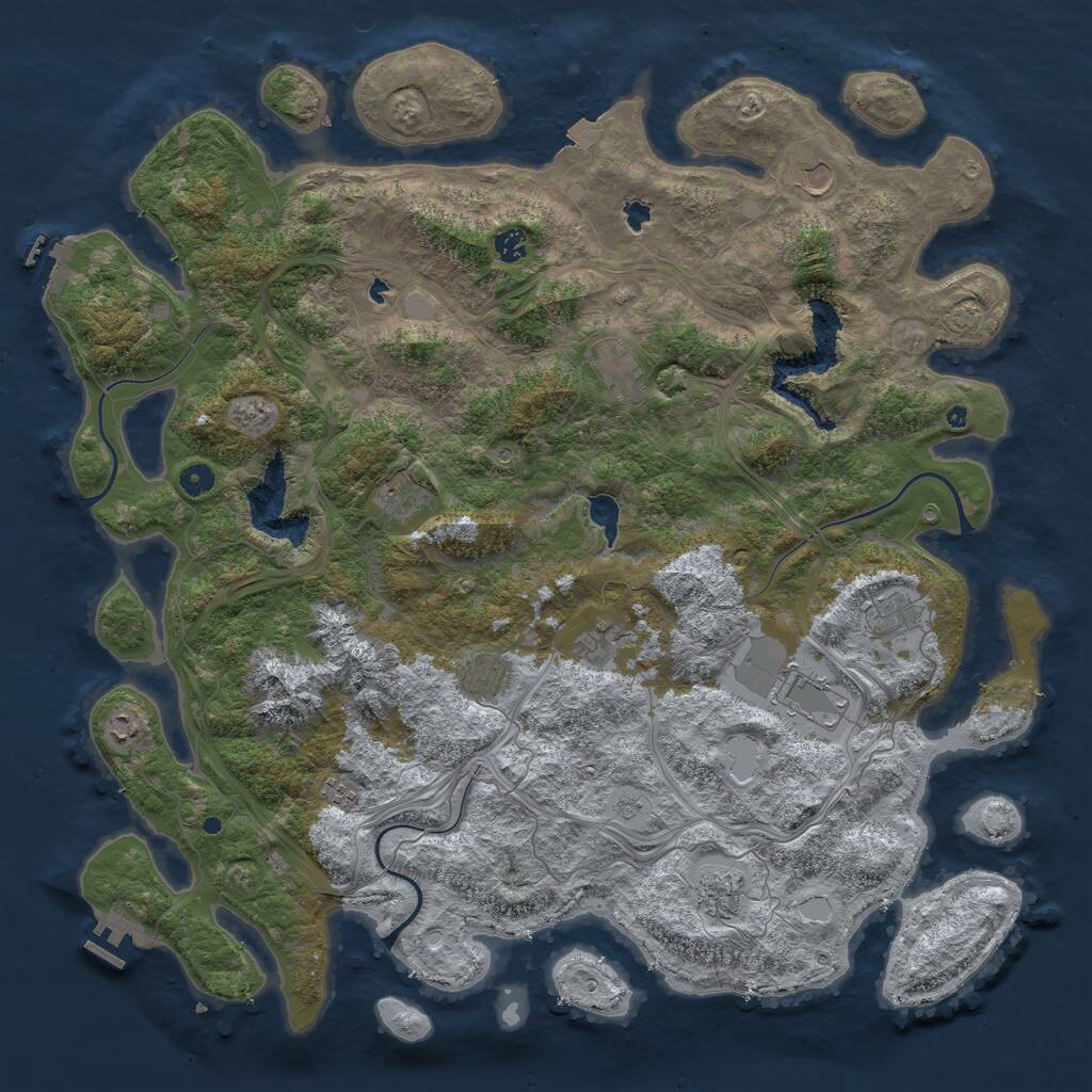 Rust Map: Procedural Map, Size: 5000, Seed: 426285697, 17 Monuments