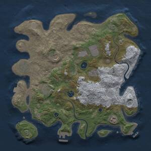 Thumbnail Rust Map: Procedural Map, Size: 3500, Seed: 803711529, 14 Monuments