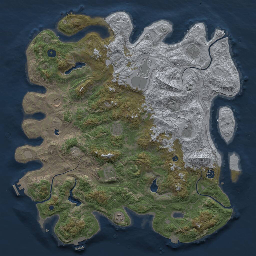 Rust Map: Procedural Map, Size: 4500, Seed: 1485215119, 16 Monuments