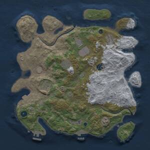 Thumbnail Rust Map: Procedural Map, Size: 3600, Seed: 2001, 13 Monuments